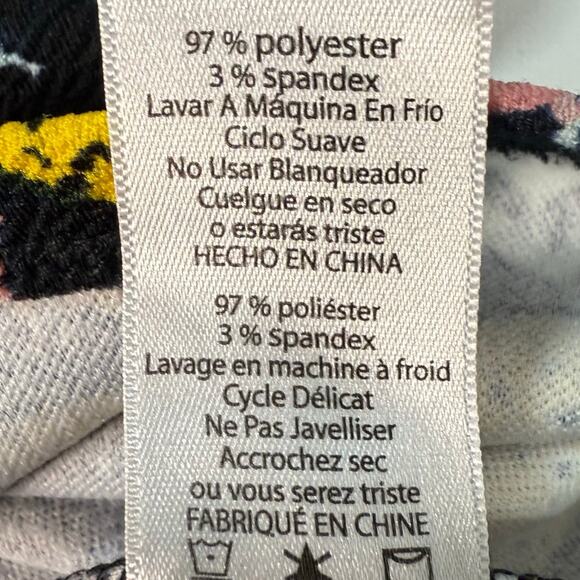 LuLaRoe Pencil Skirt Women’s M Lemon Floral Print Black Stretch 24” Midi - Picture 6 of 7